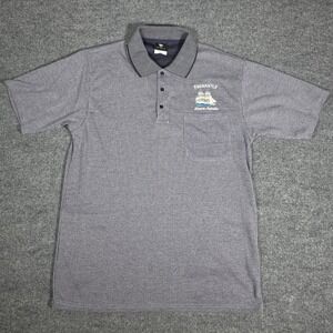 Australia Fremantle Western Australia Striped Polo Shirt Mens XL Navy Blue White